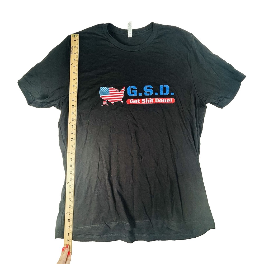 G.S.D.‎ Get Sh*t Done! USA Patriotic 100% Cotton Black T-Shirt Men's 2XL - Picture 3 of 5